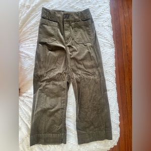 Anthropologie Green Cropped Pants